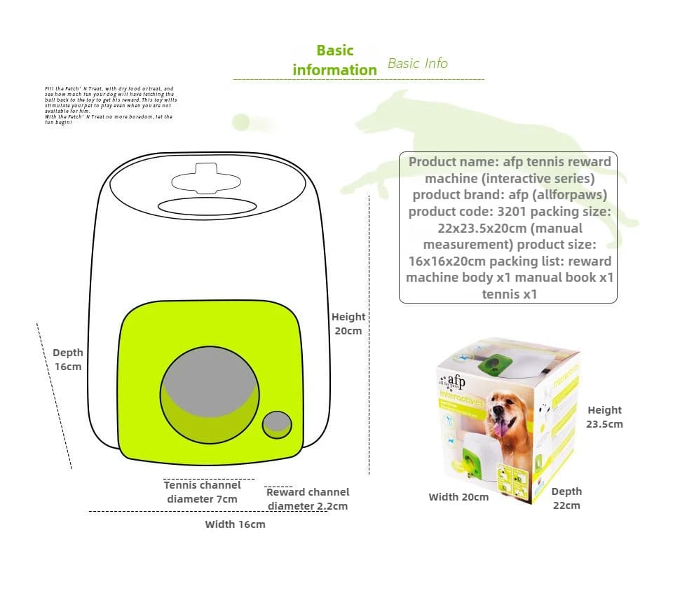 Dog Interactive Training Reward Machine Smart Pet Leakage Tennis Feeder Toys Pet Supplies Dogs Toys