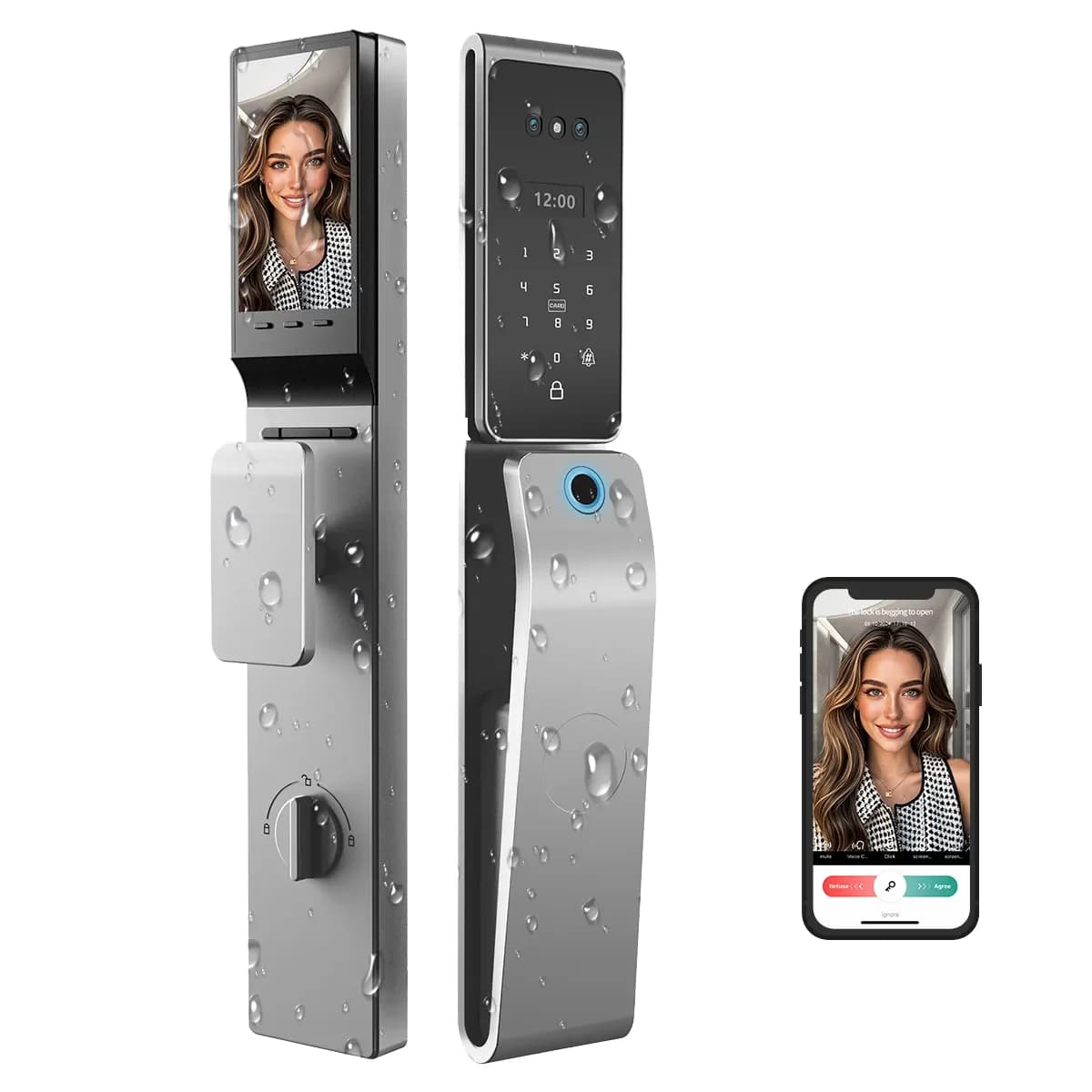 3d Face Smart Door Lock Tuya Automatic Biometric Fingerprint Wifi App Combination Digital Smart Lock For Home