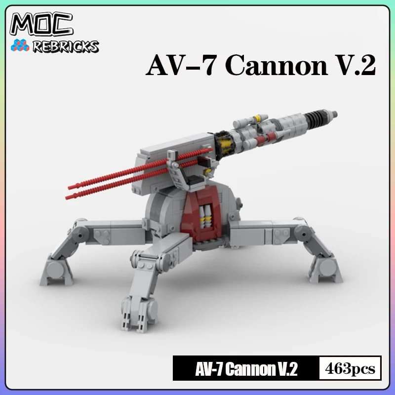 Guerra spaziale MOC Building Block Nuova edizione AV-7 Clone Cannon Firepower Arma Modello Mattoni Set Puzzle fai da te Giocattoli Regali di Natale