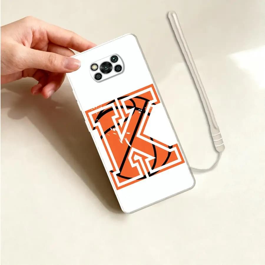 Cover per Telefono con Lettere W K a Tema Basket per Xiaomi Poco F5 F3 X4 X3 Pro F4 C71 C85 X3 NFC