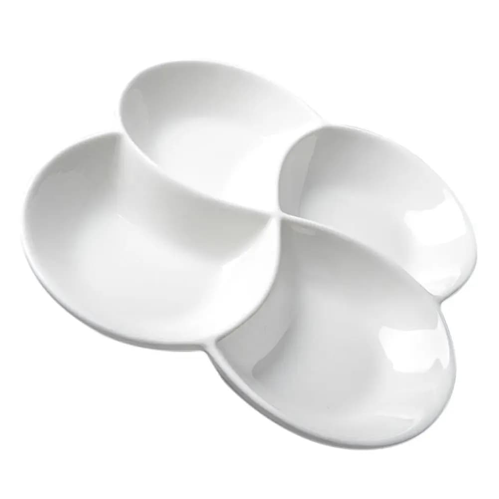 Piatto Multi-Griglia per Snack, Moderno e Leggero, in Melamina, Porta Caramelle, Vassoio per Frutta Secca, Contenitore per Alimenti per Casa, Ufficio e Feste