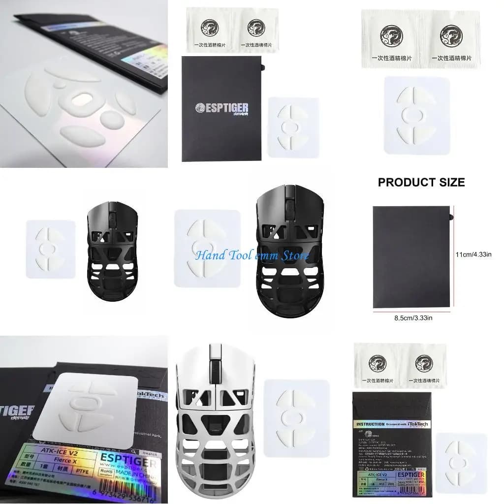 H37F Espots Tappetino per pattini per mouse ICE silenzioso per piedini del mouse ATK FIERCE X