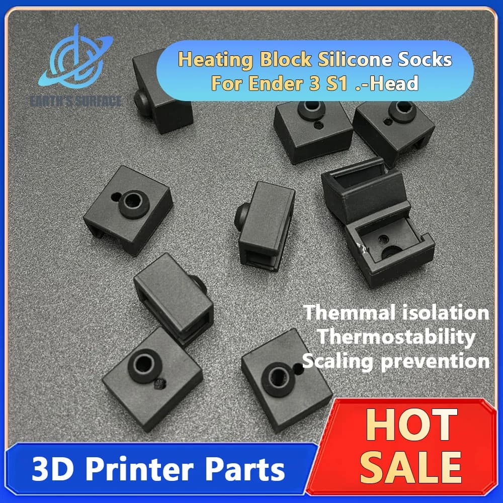 Printer 3D parts 3/5/10pcs Ender 3 S1/S1 Pro Heating Block Silicone Covering Board Popular Socks 3D Printer Extrusion Parts