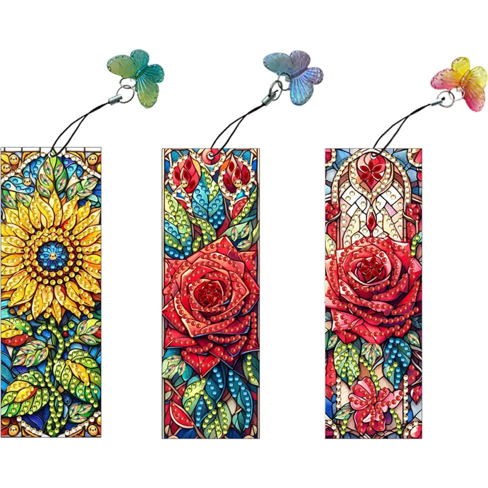 3Pcs Special Shape Dreamcatcher Bird Diamond Bookmark Art Projects DIY Bookmarks Diamond Painting Kits for Adults Beginners