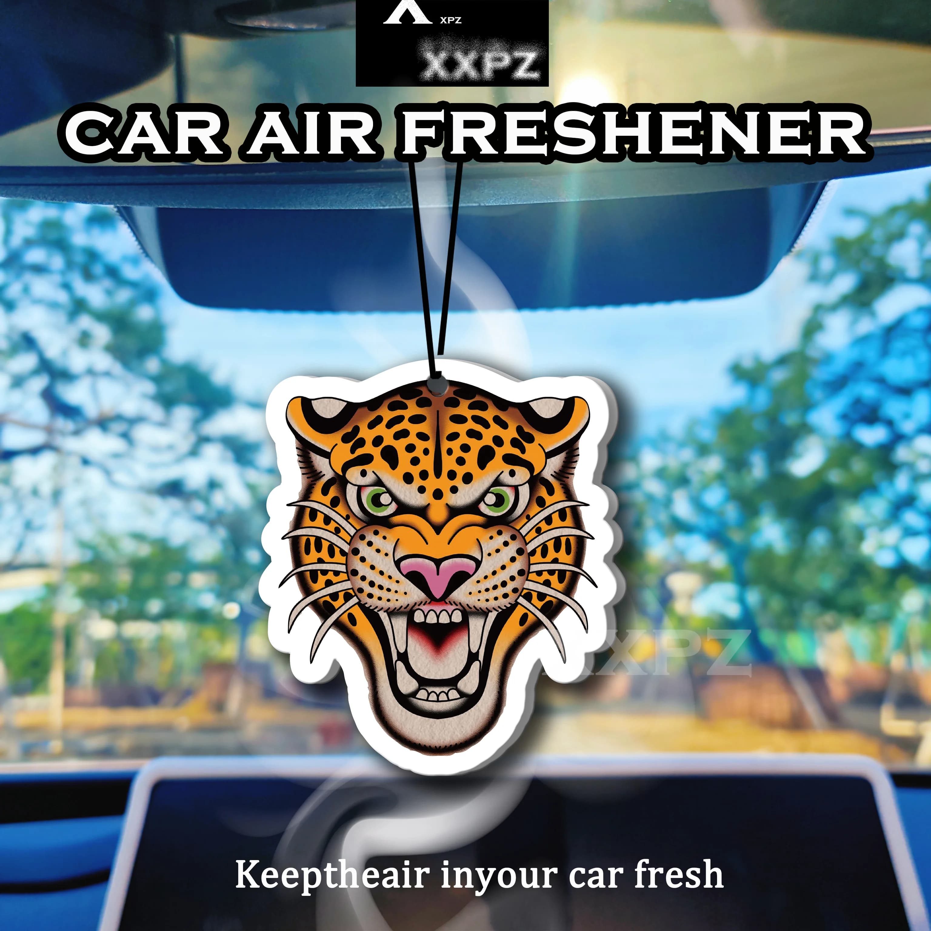1/3 Deodorant Parts for Leopard Shape Cars, Elegant Auto Accessories with Leopard Design, Interior Decoration, Gift for Friends, Lavender Perfume