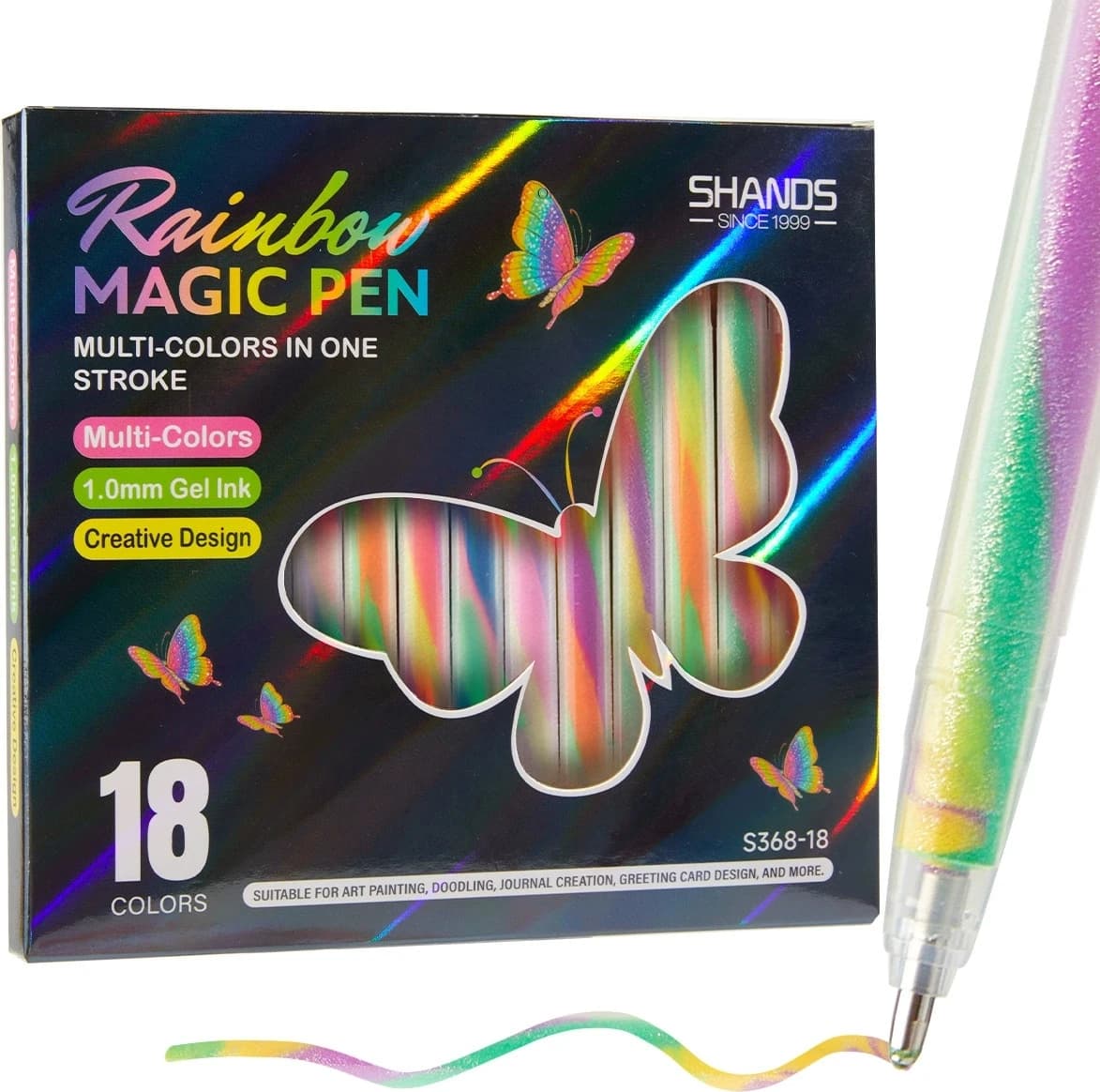 Set di evidenziatori con glitter sfumati da 18 pezzi - Colori vivaci da 1,0 mm, scrittura fluida, perfetti per diari, artigianato fai-da-te