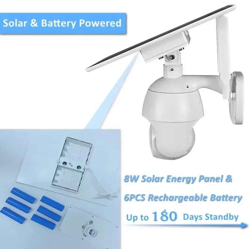 S10 4MP 2MP App. Telecamera di Sicurezza PTZ Wireless 4G Ubox per Esterni con WIFI, CCTV e Pannello Solare, con Slot per Scheda SIM