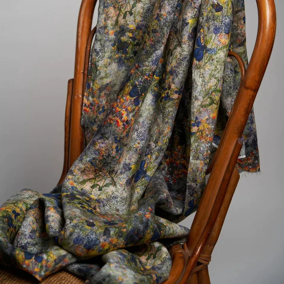 Tessuto in lino sabbia per abbigliamento: 1 yard di tessuto unico e alla moda per cappotti, giacche, pantaloni e camicie, con stampa rurale per cucito.