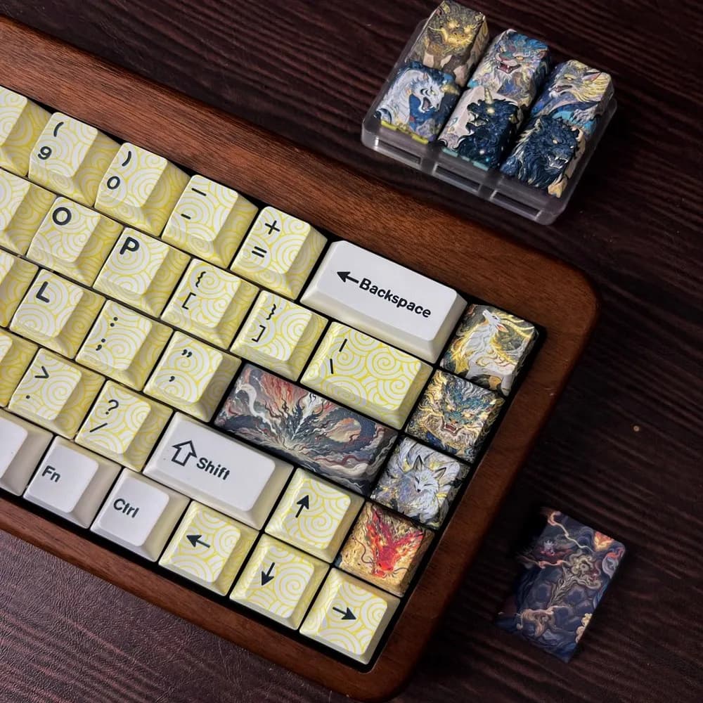 Copritasti a tema montagne e mari PBT Dye Cherry Profile Gaming Tappo per tastiera personalizzato in stile cinese per regali di tastiera meccanica