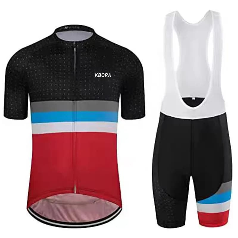 Men's Cycling Clothing Set KBORA Pro Shirt Jersey Road Bike Uniform Mountain Suit Shorts with Braces Mtb Jumpsuit