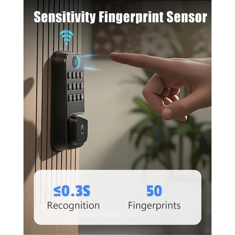 Serratura Intelligente per Porta con Ingresso Senza Chiave, WiFi, Impronta Digitale, Tastierino Elettronico, Controllo Remoto tramite App, Compatibile con Alexa e Google Voice, Spedizione dagli Stati Uniti