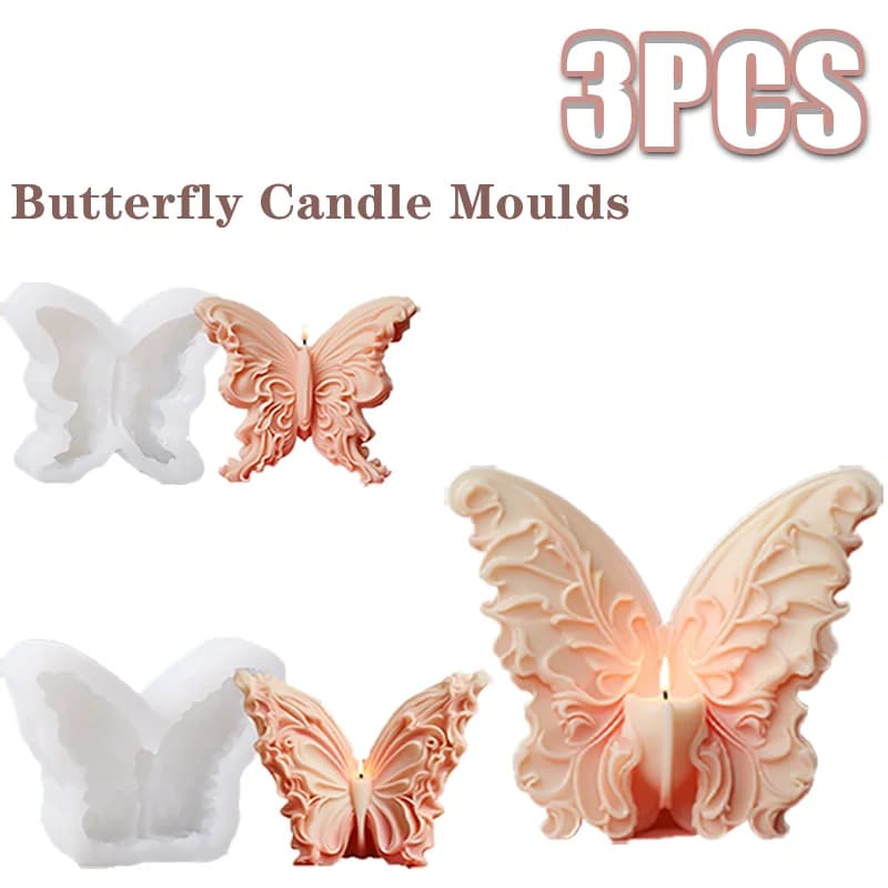 3D Butterfly Candle Prints Resin Moulds Butterfly Moulds Butterfly Silicone House Decoration