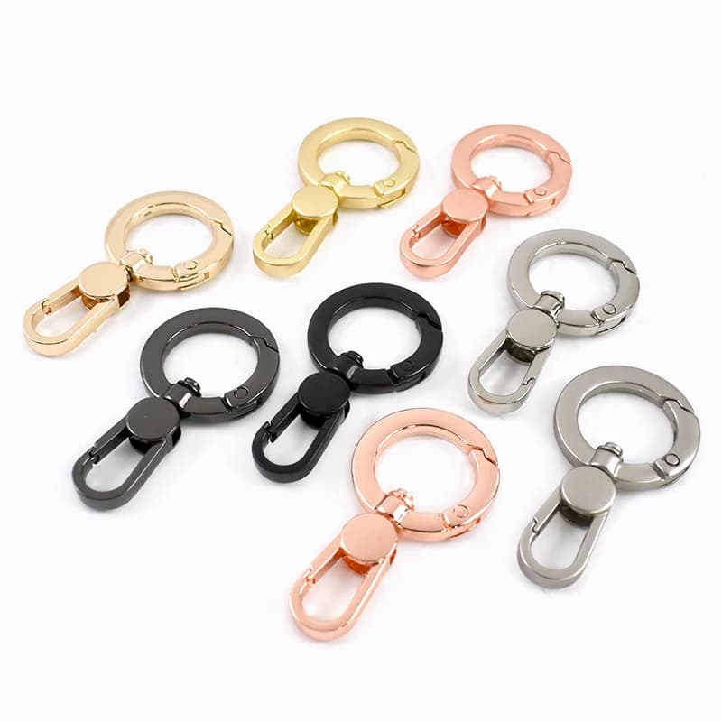 2/5/10 Pezzi Meetee Moschettoni a Molla in Metallo da 17mm, Ganci Girevoli a Moschettone per Borse, Accessori Fai da Te per Connettere Borse e Borsette