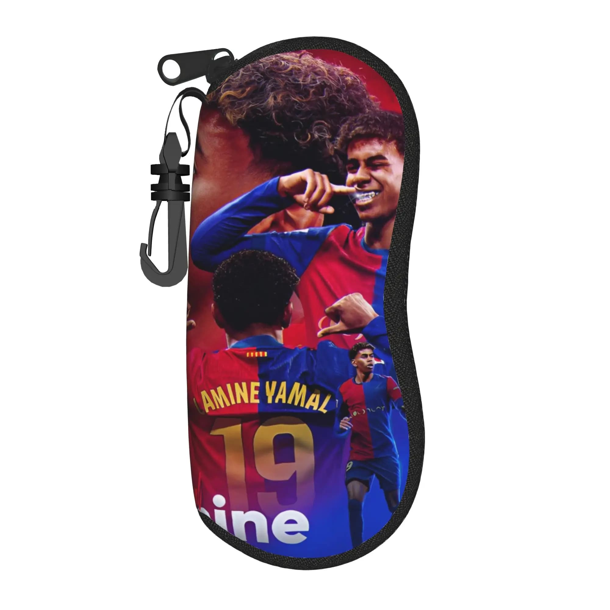 Lamine Y-Yamal Football Number 19 Custodia per occhiali con stampa unisex, custodia per occhiali con cerniera, custodia per occhiali stampata