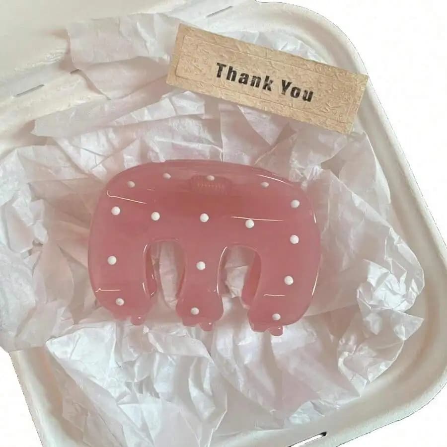 M-Shaped Polka Dot Hair Claw Clip For Women Summer Hair Accessory