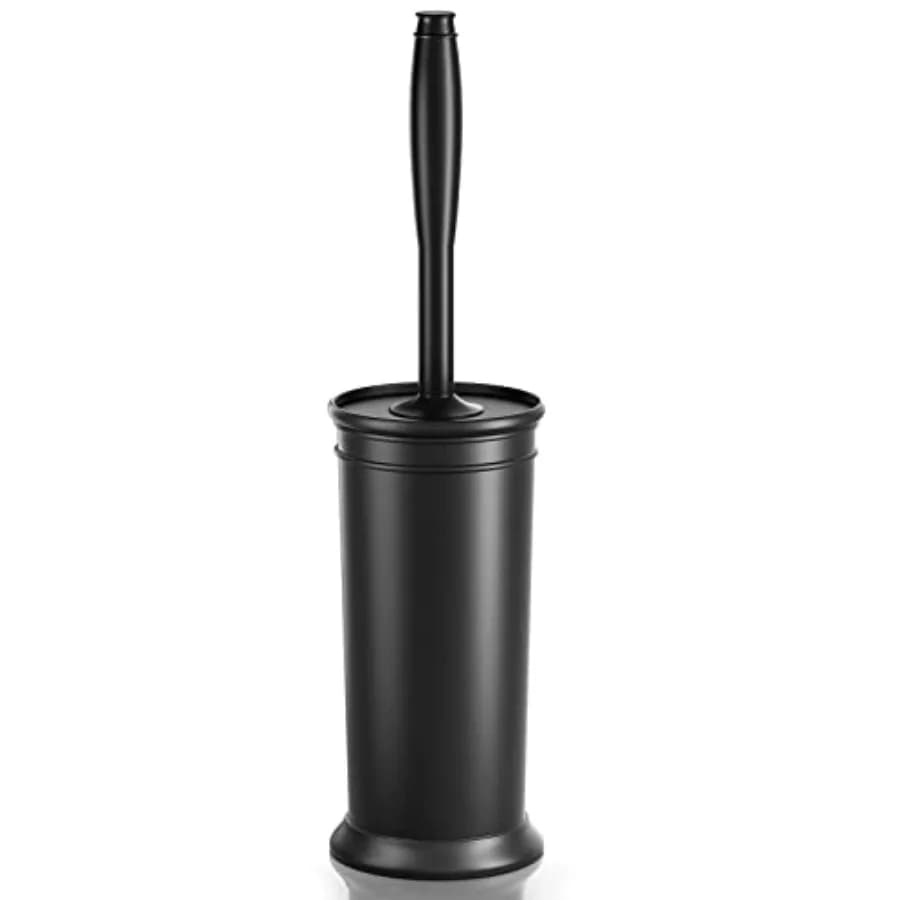 Curated Picks Toilet Brush, Toilet Bowl Brush with Extra Long Handle Durable Bristles Toilet Scrubber and Covered Holder for To