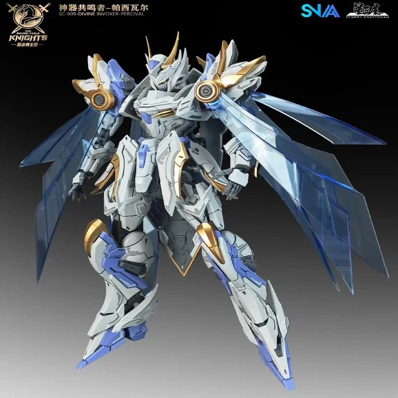 Snaa Sacred Resonator Percival Round Table Knights 1/144 Sc-009 Kit di Modellismo in Scala, Modello Mecha, Action Figure, Regalo per Ragazzi e Uomini