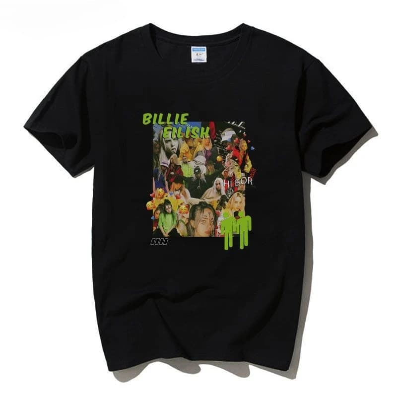 Billie Eilish Casual Short Sleeve T-Shirt Unisex Loose BF Style Hip Hop American Fashion Tops