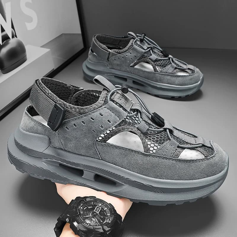Sandles For Men scarpe in gomma Sport uomo sandali estivi in pelle uomo italiano Beach Tennis Yzy Fashion Hollow Out pantofole stringate