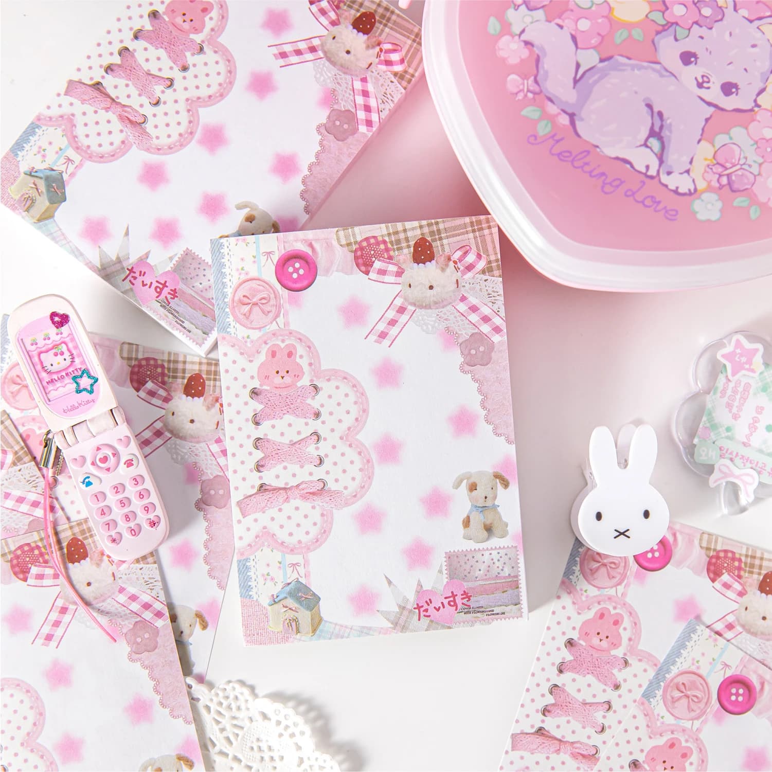 80 pezzi di cancelleria per notebook per studenti giapponesi Kawaii, forniture per ufficio scolastico, pianificatore, manuale creativo, carta decorativa