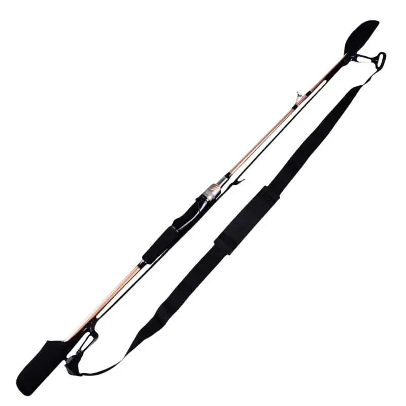 Adjustable Fishing Rod Shoulder Sling with Cap Protection Velcro Strap Abrasion Resistant Holder for Outdoor Camping Fishing