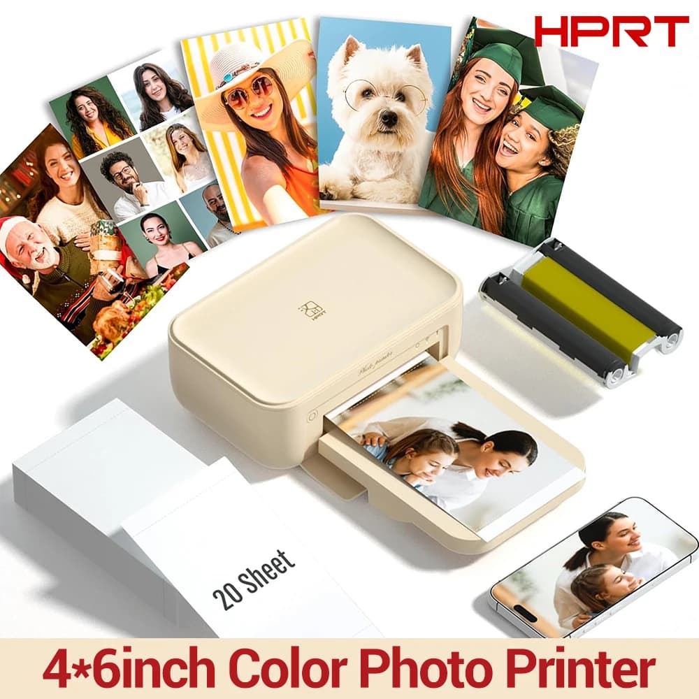 300 dpi CP4000l 4x6 pollici Stampante fotografica portatile a colori Mini sublimazione termica portatile e nastro di carta Uso domestico