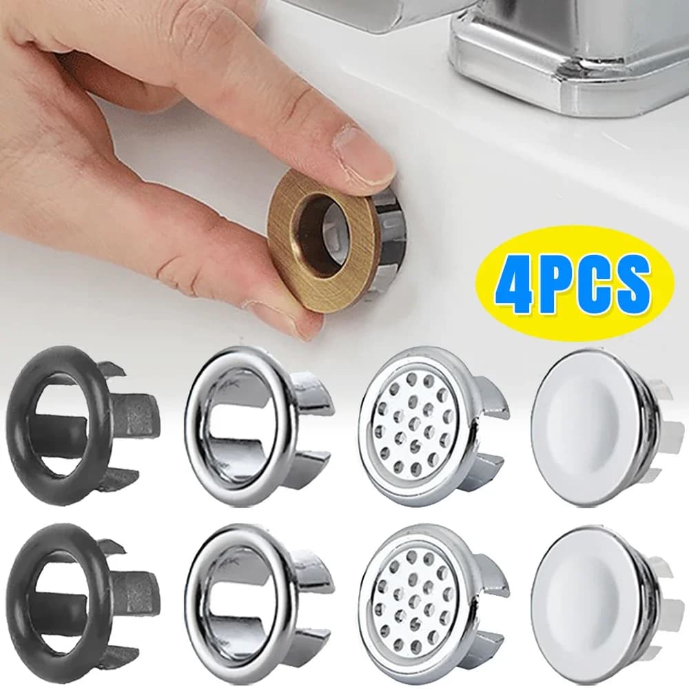 4/1 pz Lavello Anello di Troppopieno Copertura di Ricambio Lavabo Del Bagno Trim Bagno Rotondo di Plastica Lavello Troppopieno Foro Coperture Accessori Da Cucina