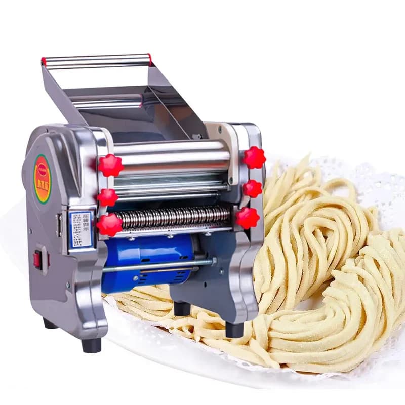 Macchina per Pasta in Acciaio Inox, Impastatrice Elettrica da Tavolo per Noodle e Ravioli 220V
