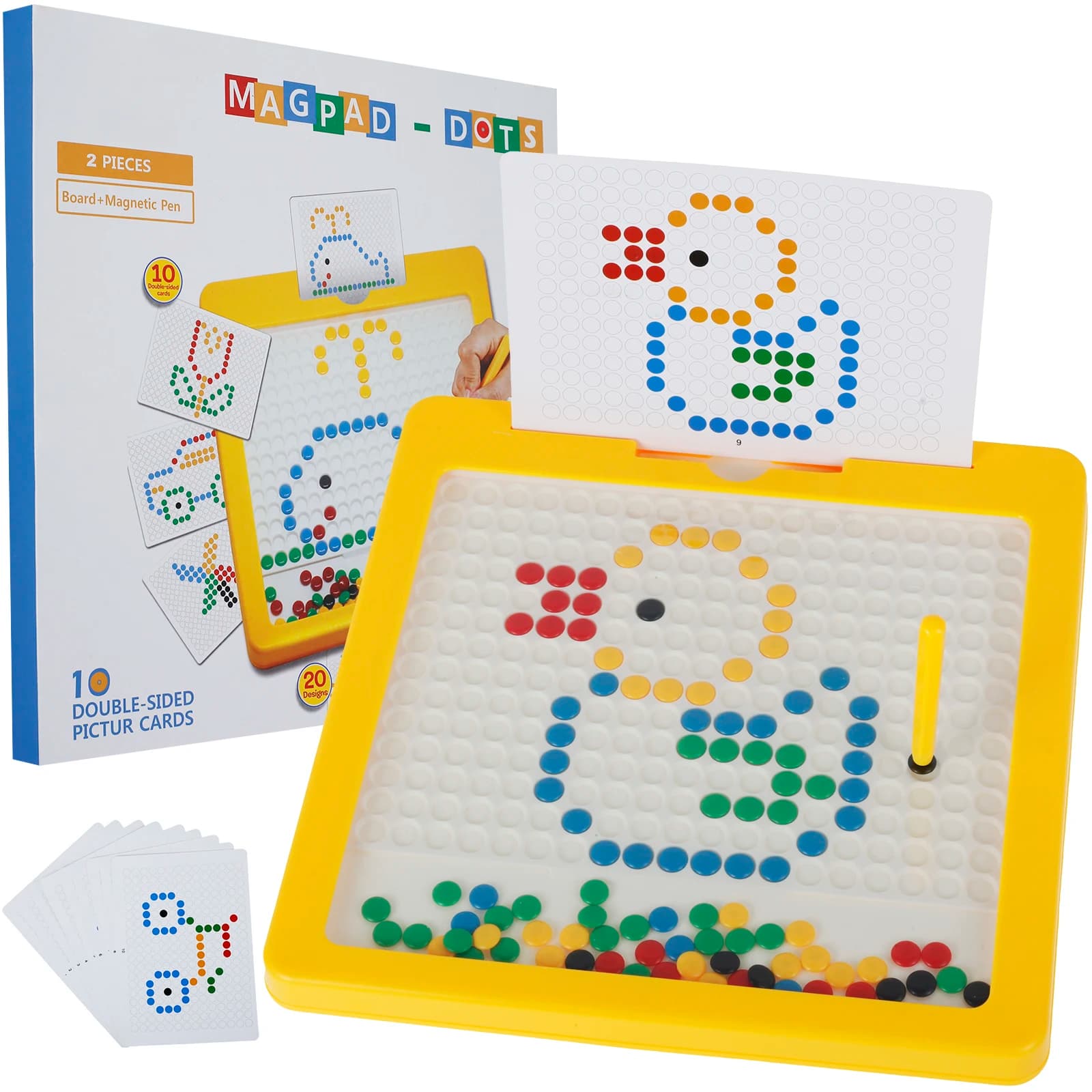 Tavolo da disegno magnetico per bambini Perline magnetiche colorate Tavolo da disegno per pittura con penna e carte modello Giocattoli educativi
