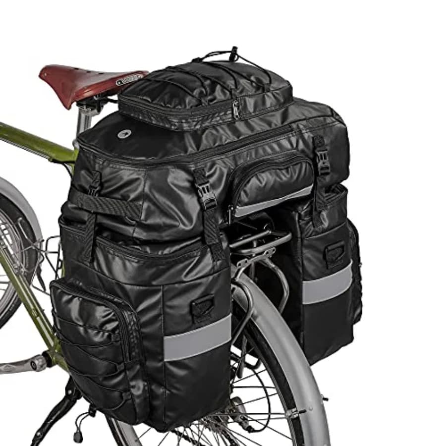 Bike Bag Bike Pannier Bag 3 in 1 Rack Saddle Bag Backpack Rear Seat Bag Shoulder Bag Laptop Pannier Cargo Rack Bicycle Bag with