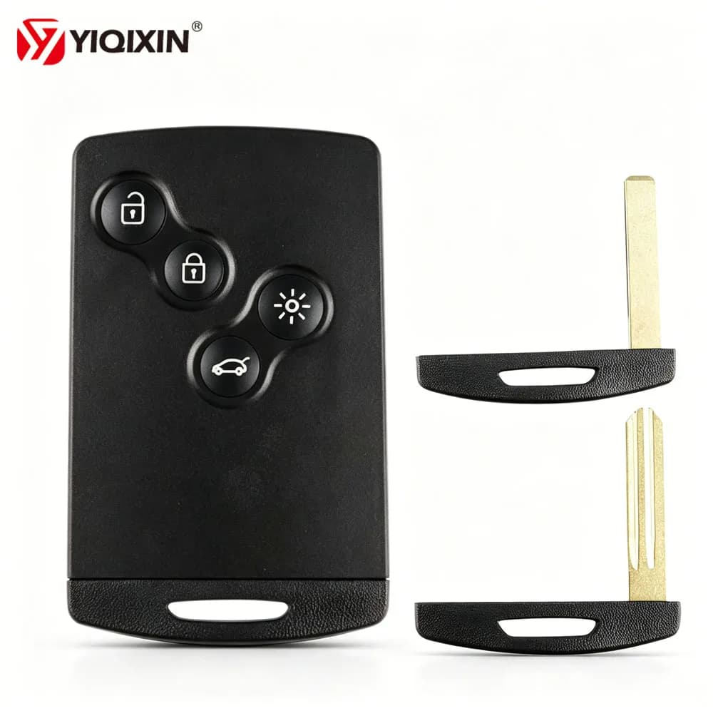 Remote Key Shell For Renault Clio IV Megane 2 3 Laguna III Captur Fluence Scenic Koleos 4 Button Smart Card Key Case Uncut Blade