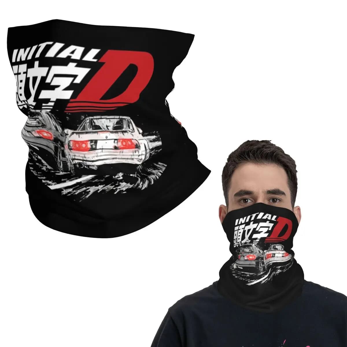 Initial D - Mountain Drift Racing Tandem Takahashi Bandana Printed neck scarf Multipurpose cycling scarf