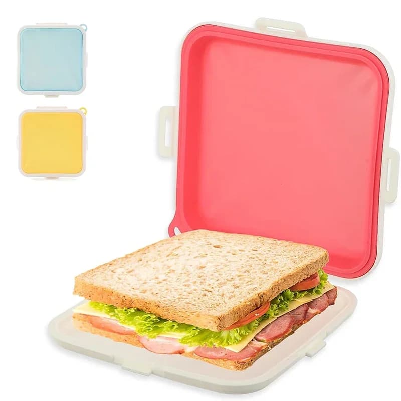 Scatola Bento portatile per pane tostato, sandwich riutilizzabile, scatola per conservazione fresca, contenitore per alimenti ecologico, stoviglie per microonde