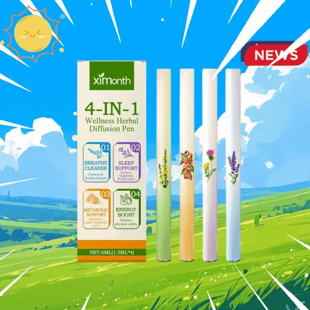 Penna per deodorante per ambienti 4 PZ/SCATOLA Rilassante i sensi Buona mente Rinfrescante Rinvigorente Diffusore per aromaterapia Penna per respirazione trasparente