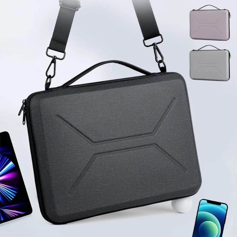 Custodia per laptop da 13/14/15/16 pollici con tracolla rigida Borsa a tracolla singola EVA staccabile per Apple/Huawei/Lenovo