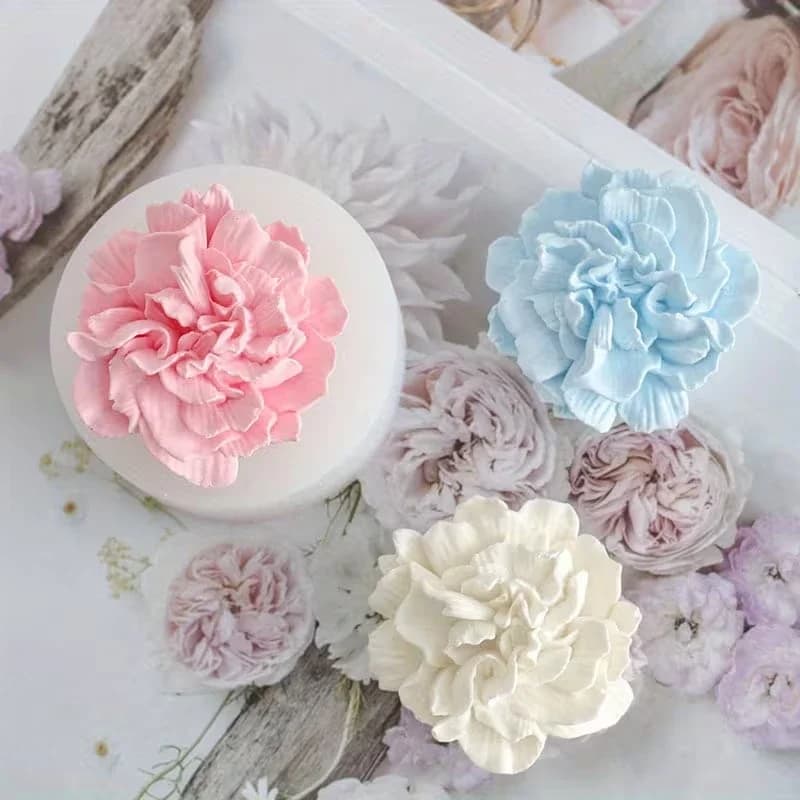 Stampo in Silicone per Decorazione di Sapone Fatto a Mano, Pietra Espansiva per Candele Aromaterapiche Fai-da-Te a Forma di Fiore di Garofano