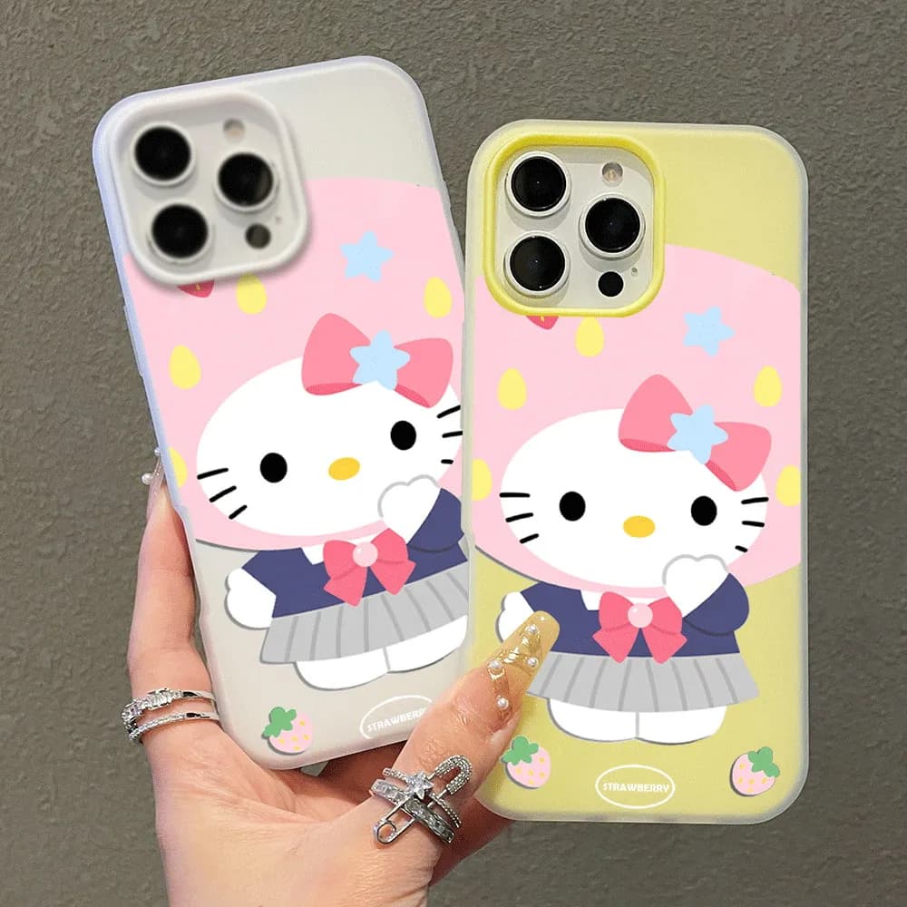 Custodia Protettiva Carina Kawaii Hello Kitty per iPhone 17 16 15 14 13 12 11 Pro Max, iPhone 16 15 14 8 7 Plus, 17 Air, X, XR