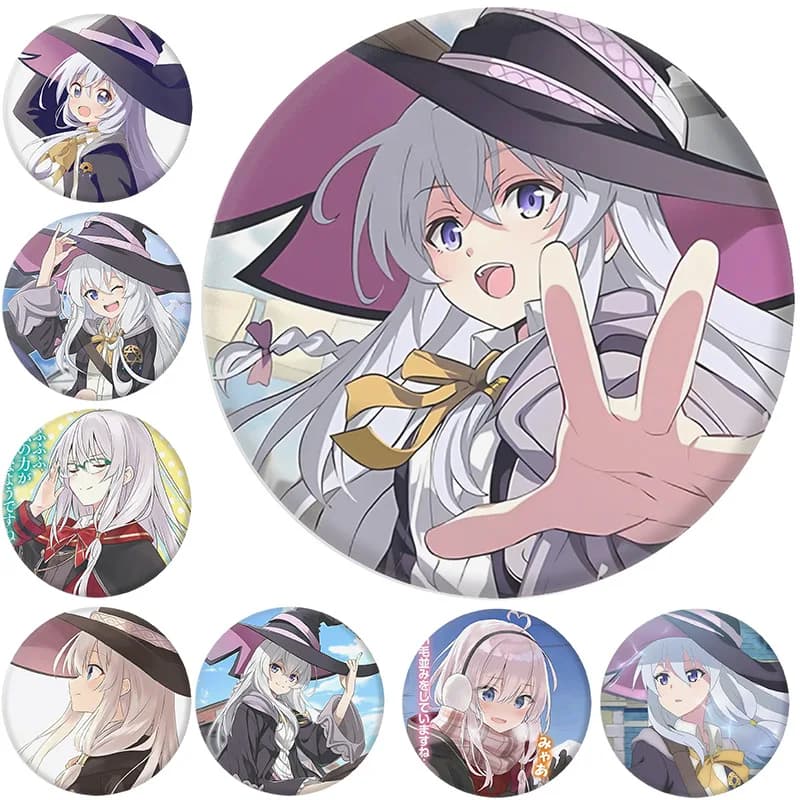 Strega errante Spilla Distintivo Anime Periferiche Elaina Figurine Spilli Cosplay Prop Da Collezione Elaina Spilla Vestiti Zaino Giocattoli