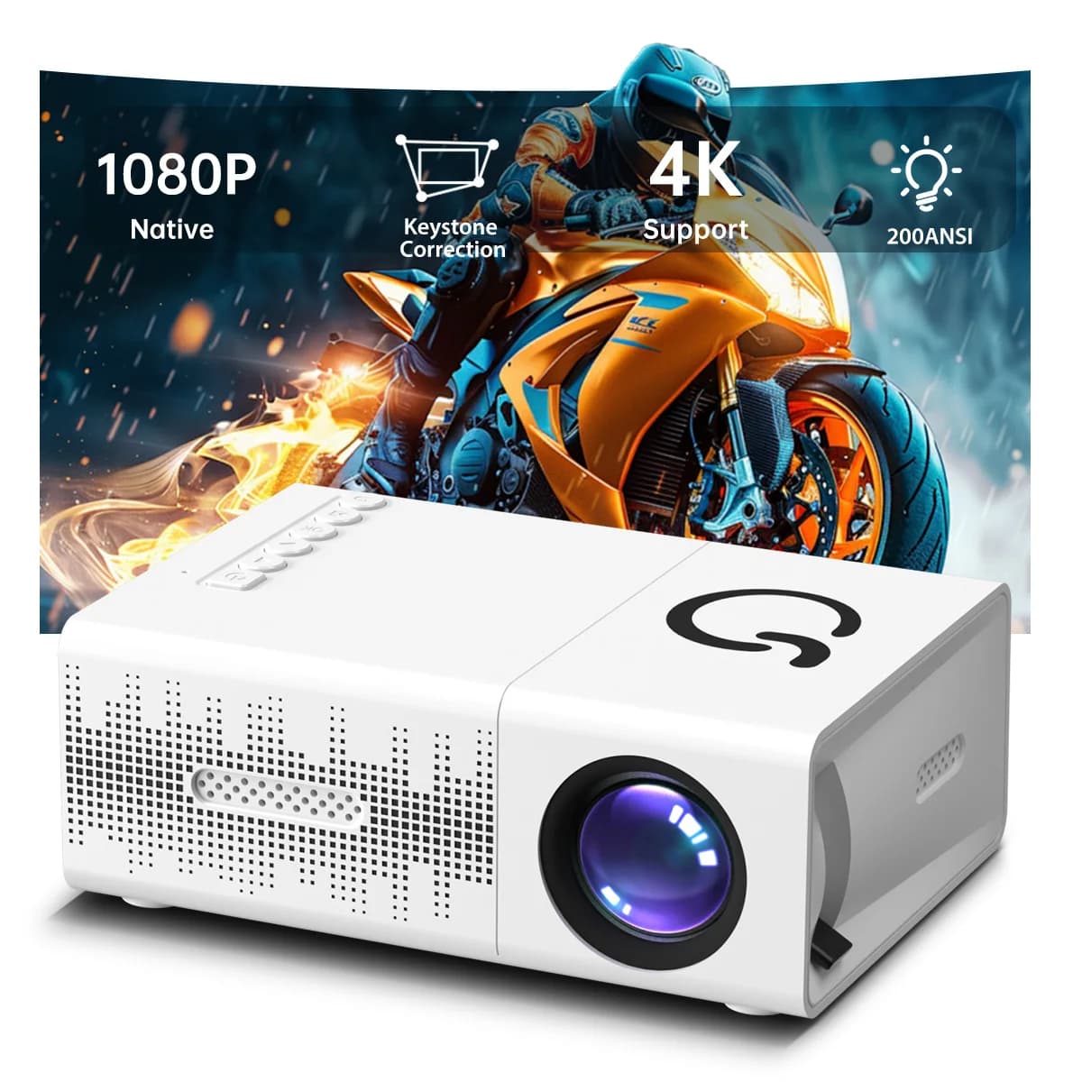 Mini Proiettore Z1 con Messa a Fuoco Manuale, Proiettore Home Theater con HDMI, USB, AV e Audio 3.5mm