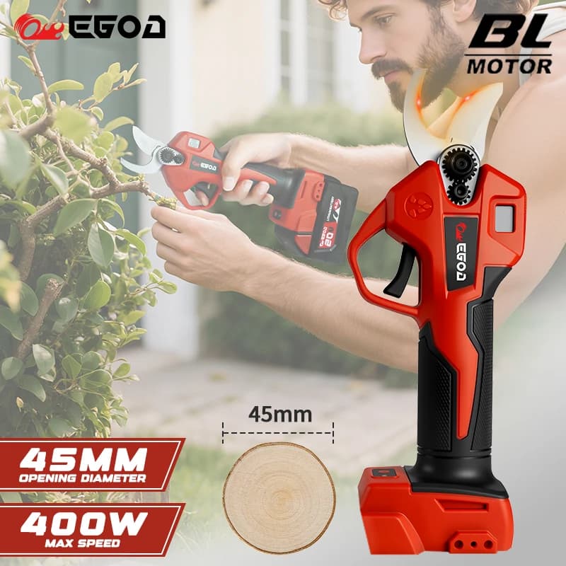 Electric scissors EGOD Brushless 45mm for Milwaukee 20V Wireless battery Fruit Tree Bonsai Electric shears