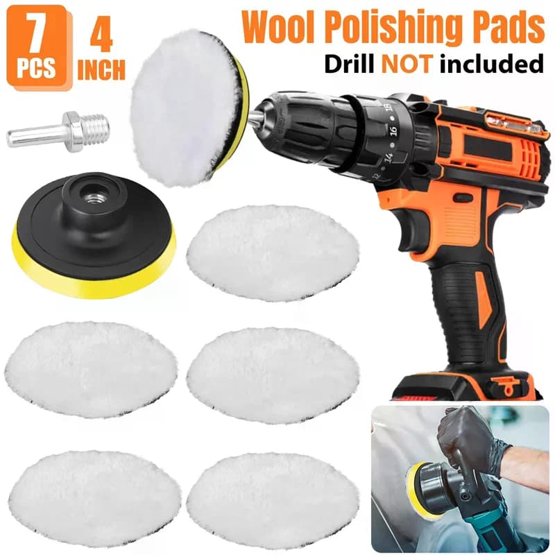 7 pz/set 4 pollici Auto Lucidatura Ceretta Lucidatura Ruota Pad Auto Lucidatore Kit Per Auto Vernice Cura Auto-styling