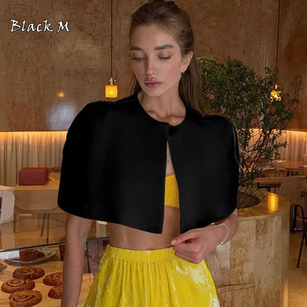 Top Crop Y2K da Donna Elegante con Patchwork e Cardigan, Regalo Creativo