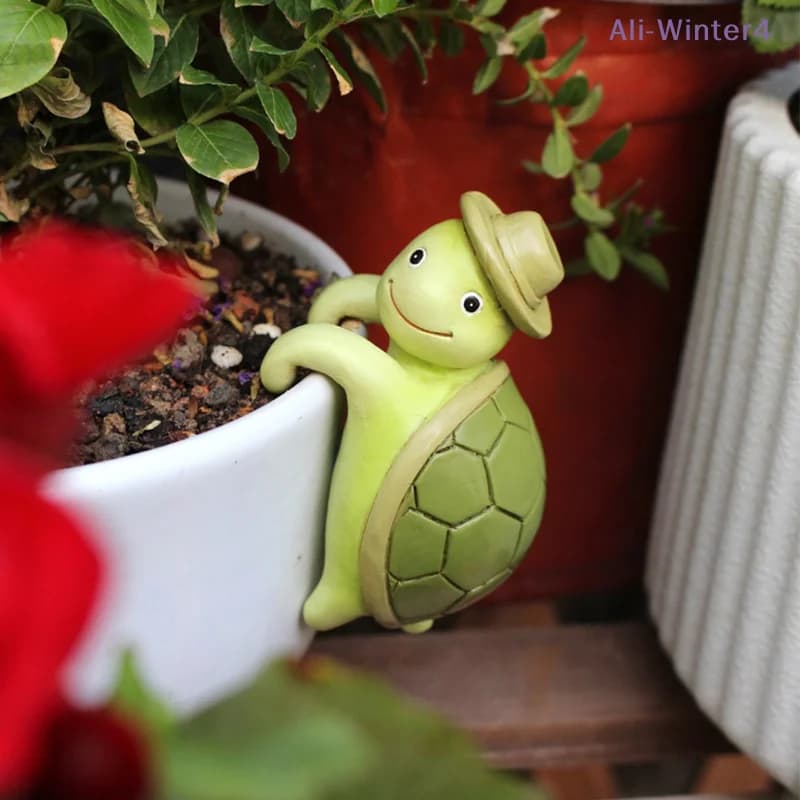 diWinter4 diGracious Tartarus figurines for Vases, Tartaruga Shaped Resin Decorations Appeal for Vases and Flowers, for Home and Garden
