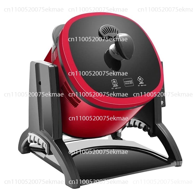 Automatic air fryer and slow cooking robot with wide angle of fuselage inclination for type