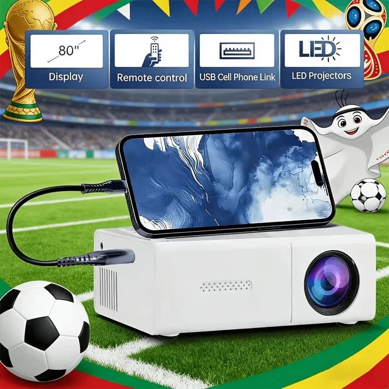 Mini Portable Projector, 1280X720P HD Home Theater Movie Projector, Support Mobile Screen Projection