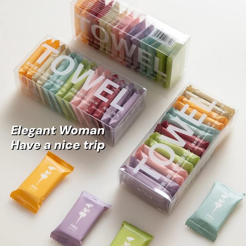 Thickened Compressed Towel Set Individually Packaged Disposable Face Towel Essential For Outdoor Cleaning Hygiene During Travel