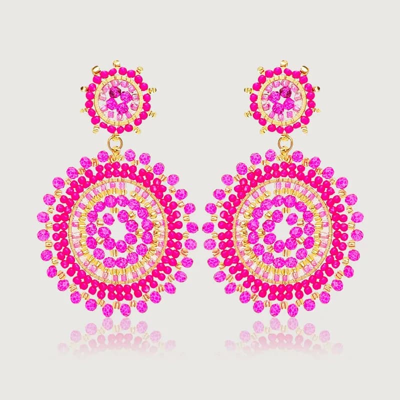 New beaded earrings, bohemian style pendant earrings, fashionable and personalized girls' gifts