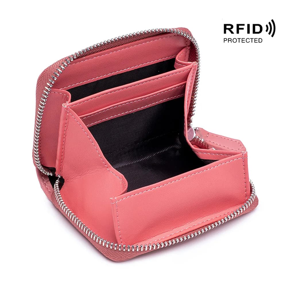 Portamonete Mini in Pelle con Blocco RFID per Signore, Stile Occidentale