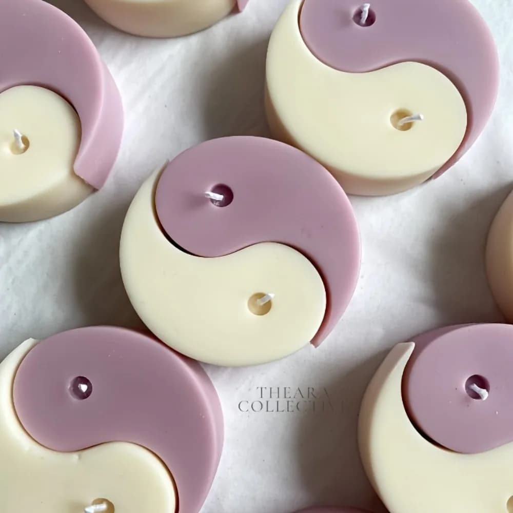 1-2PCS Chinese Style Soy wax Candle Silicone Molds Yin Yang Resin Gypsum Making Tools DIY Tai Chi Aromatherapy Candle Home Decor
