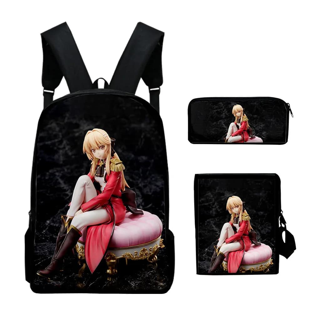 Classic The Kingdom Reconstruction of Realistic Braves 3D Print 3pcs/Set Bags Laptop Backpack Inclined shoulder bag Pencil Case